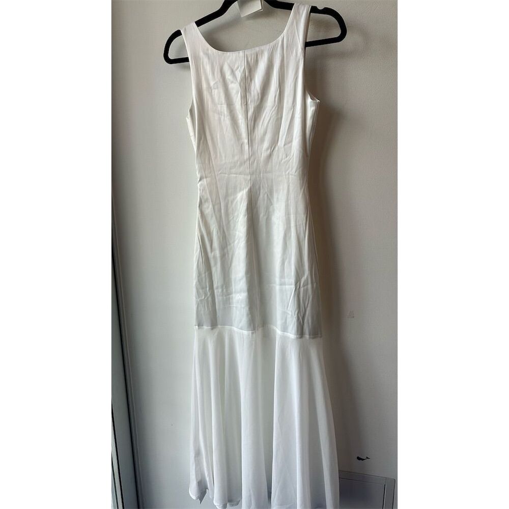 🆕 Commense  XS White Sheer Overlay Long Formal Dress. 663 - Picture 6 of 8